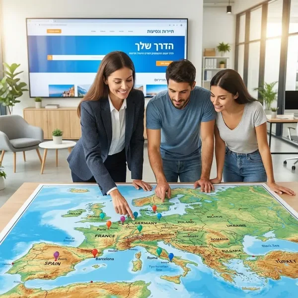 תכנון טיול מותאם אישית לאירופה עם מפה ומסלולים